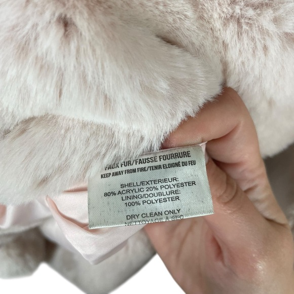 Apparis Light Pink Faux Fur Coat Jacket Size S - Picture 7 of 9